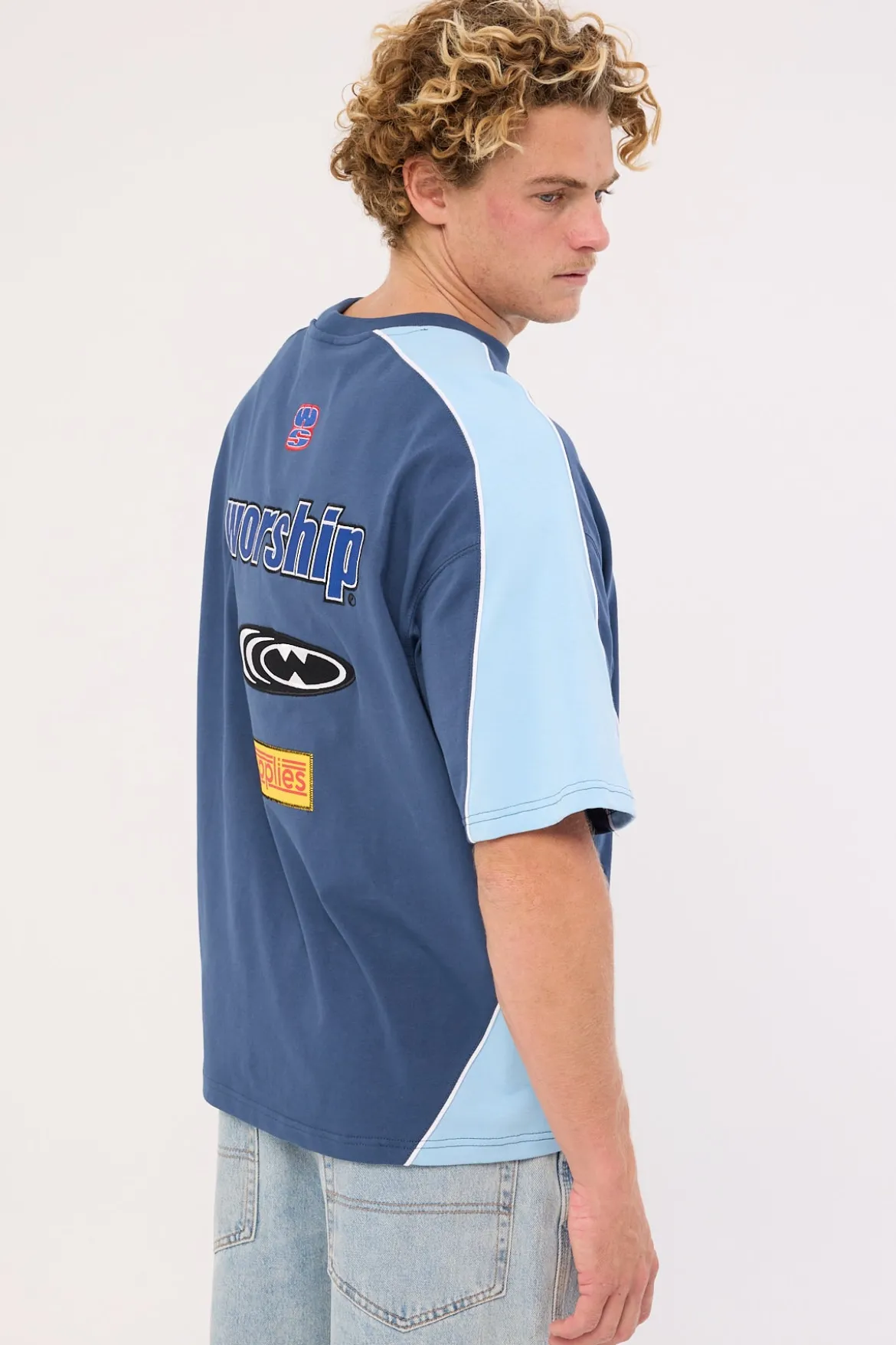 Panorama Oversize Panel Tee Blue