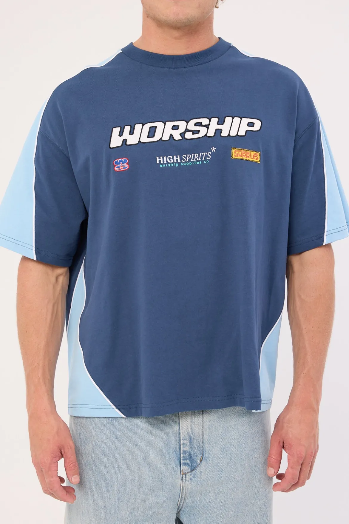Panorama Oversize Panel Tee Blue
