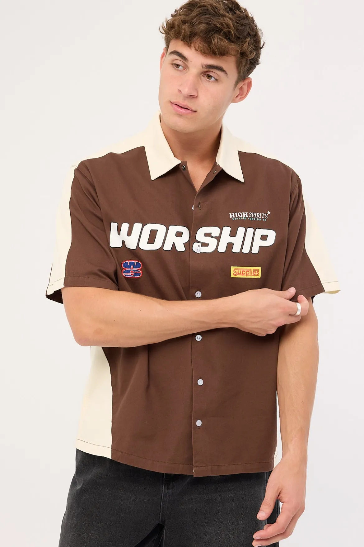 Panorama Short Sleeve Work Shirt Dark Choc Brown