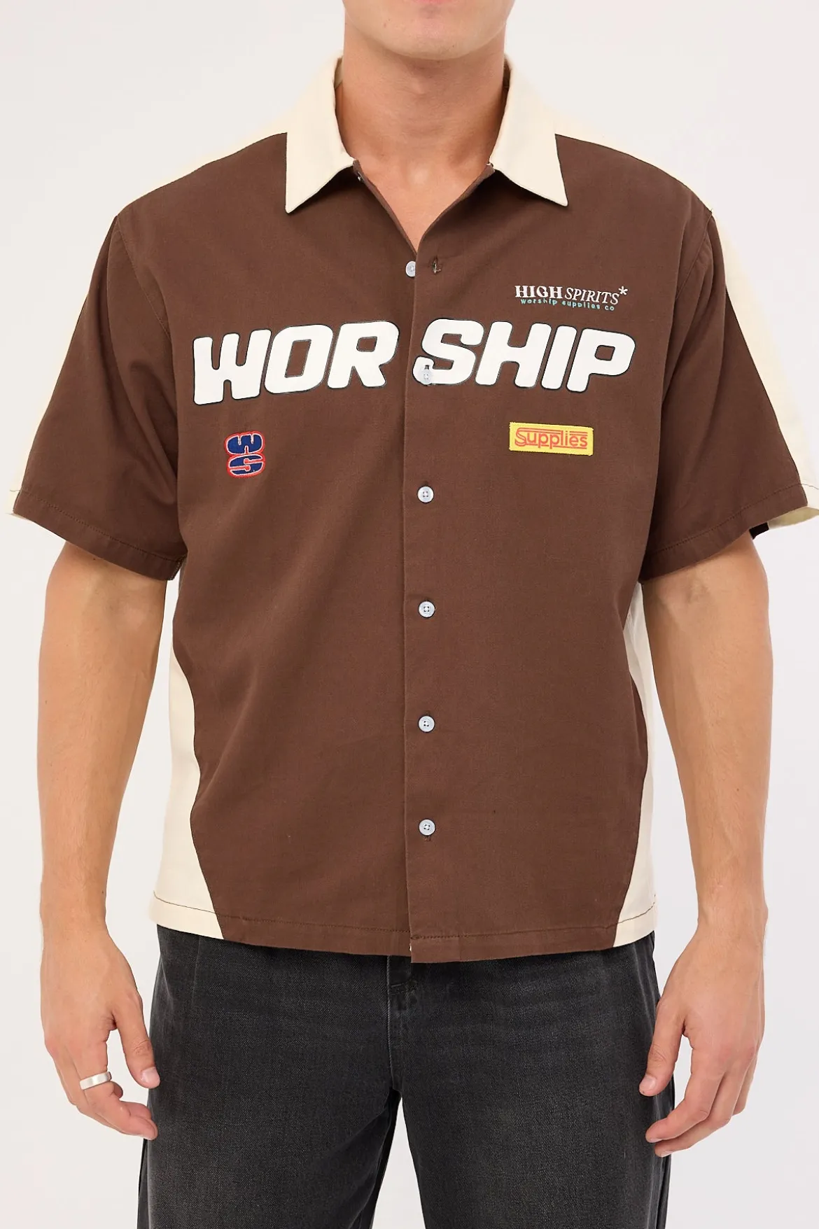 Panorama Short Sleeve Work Shirt Dark Choc Brown