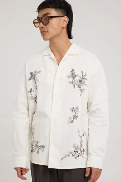 Paradise Embroidered Long Sleeve Shirt Natural