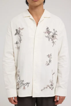 Paradise Embroidered Long Sleeve Shirt Natural