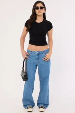 Parker Low Rise Baggy Jean Vivid Mid Blue