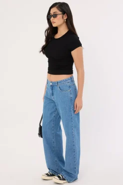 Parker Low Rise Baggy Jean Vivid Mid Blue
