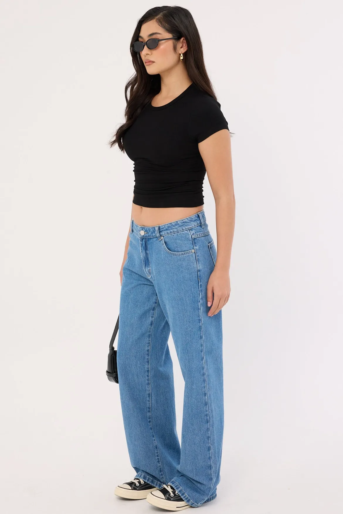 Parker Low Rise Baggy Jean Vivid Mid Blue