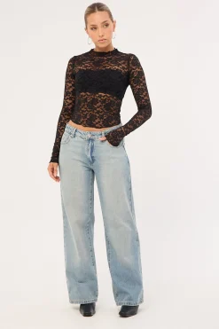 Parker Petite Low Rise Baggy Jean Faded Pearl Blue