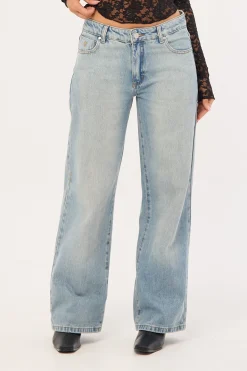 Parker Petite Low Rise Baggy Jean Faded Pearl Blue