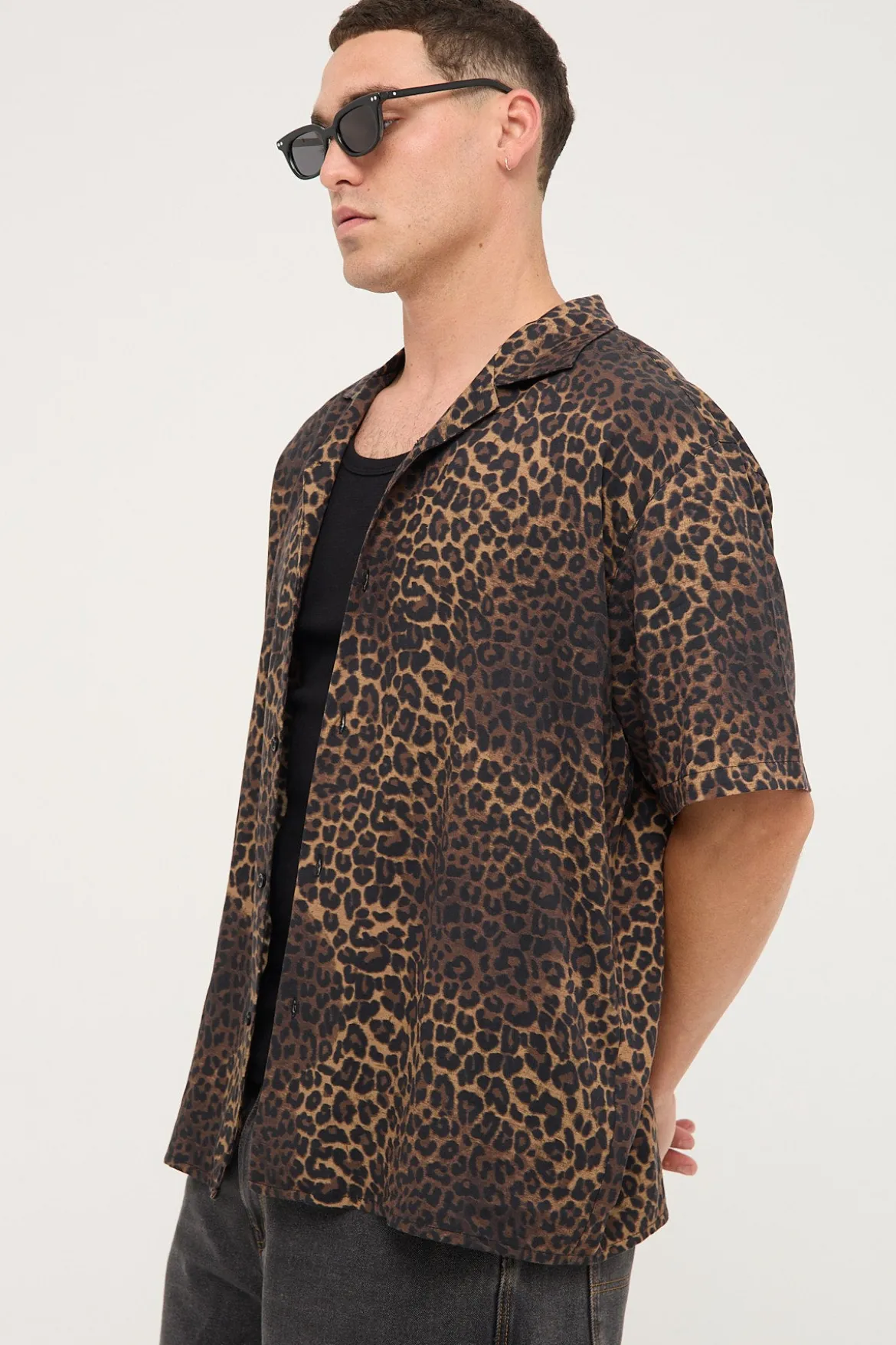 Party Resort Shirt Leopard Print