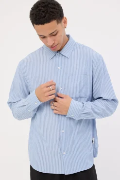 Patch Stripe LS Shirt Blue