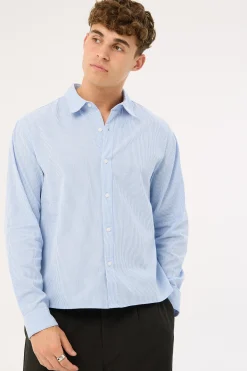 Pathfinder Boxy Long Sleeve Shirt Blue/White Stripe