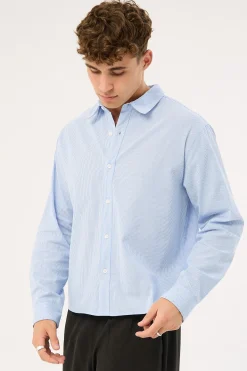 Pathfinder Boxy Long Sleeve Shirt Blue/White Stripe