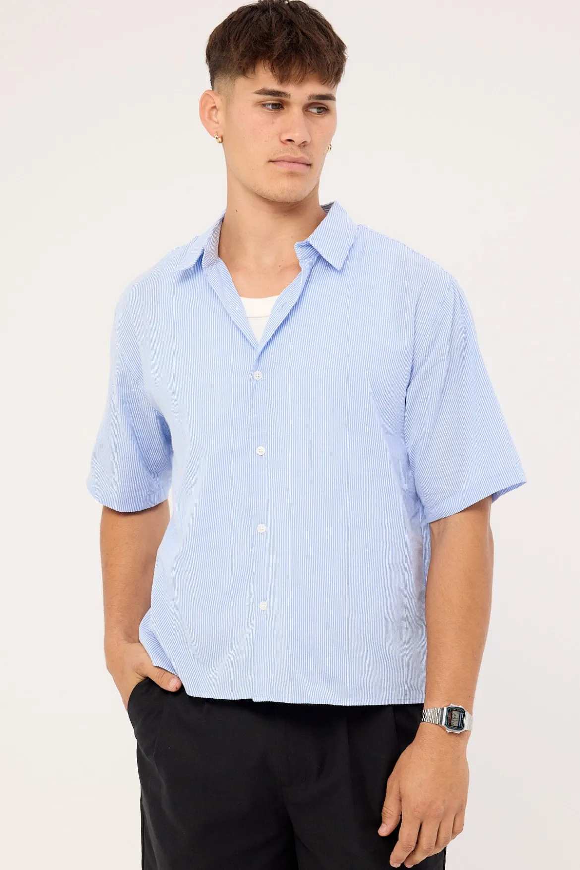 Pathfinder Boxy Shirt Blue Stripe