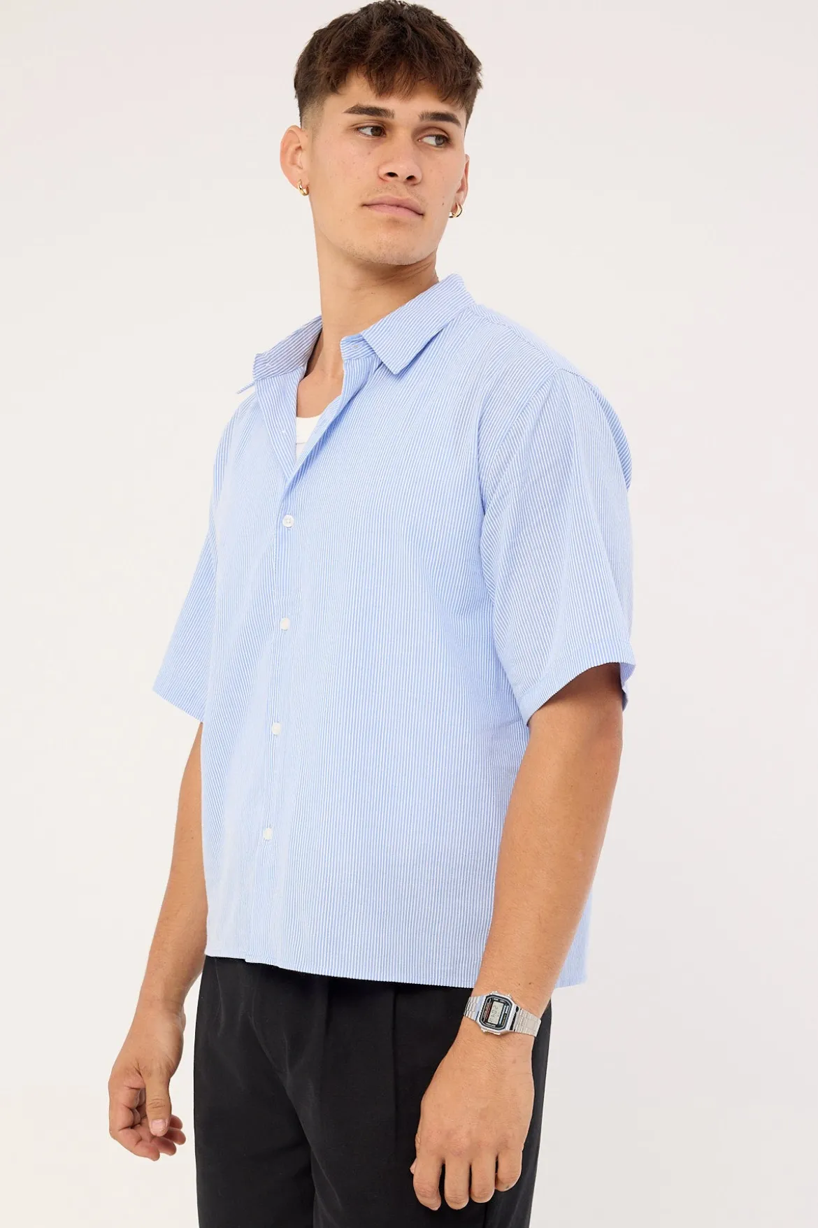 Pathfinder Boxy Shirt Blue Stripe
