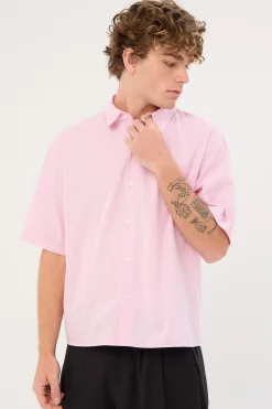 Pathfinder Cropped Boxy Shirt Pink Stripe