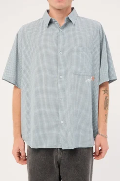 Pay N Spray Short Sleeve Check Shirt China Blue