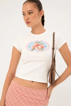 Peachy Baby Tee White
