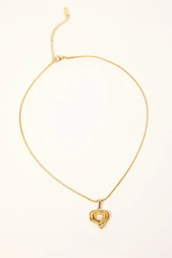 Pearl Heart Necklace Gold