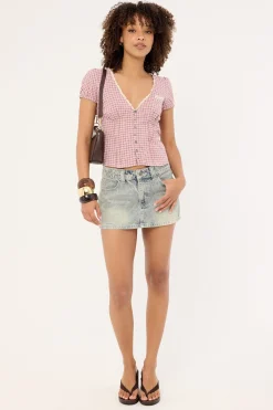 Peggy Sue Button Down Blouse Pink A Boo