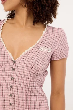 Peggy Sue Button Down Blouse Pink A Boo