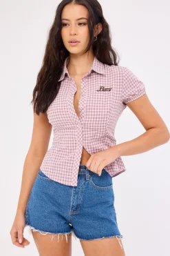 Penny Kick Flare Denim Shorts Middy Blue