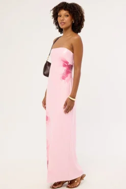 Peony Sequin Maxi Dress Pink Print