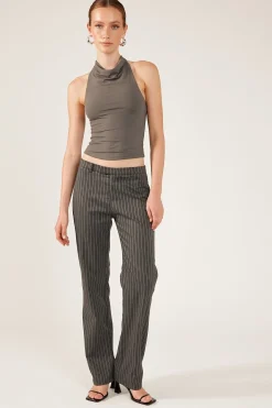 PEPPER PINSTRIPE 90S STRAIGHT LEG PANT Grey Stripe