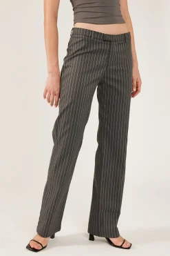 PEPPER PINSTRIPE 90S STRAIGHT LEG PANT Grey Stripe