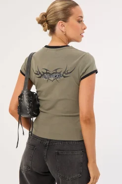 Perpetual Ringer Tee Khaki Green