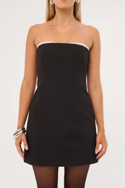 Perri Lace Strapless Dress Black