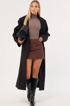 Perri Mid Rise Skort Brown