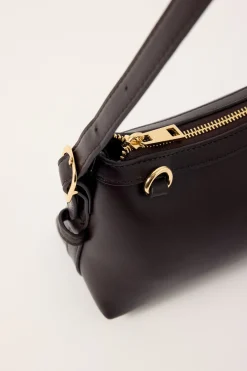 Peta + Jain AVRIL MINI SHOULDER BAG CHOC SMOOTH