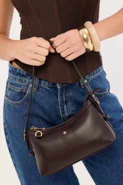 Peta + Jain AVRIL MINI SHOULDER BAG CHOC SMOOTH
