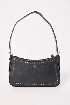 Peta + Jain Lilu Black PU/Gold Mini Stud