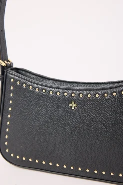 Peta + Jain Lilu Black PU/Gold Mini Stud