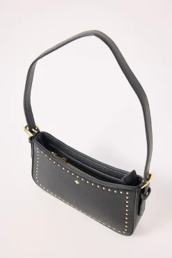 Peta + Jain Lilu Black PU/Gold Mini Stud
