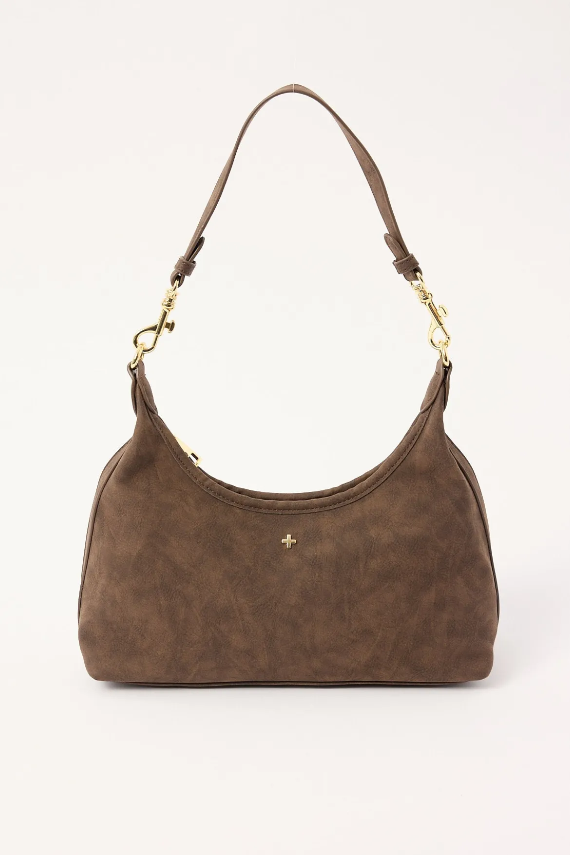 Peta + Jain Peach Shoulder Bag Choc Suede PU