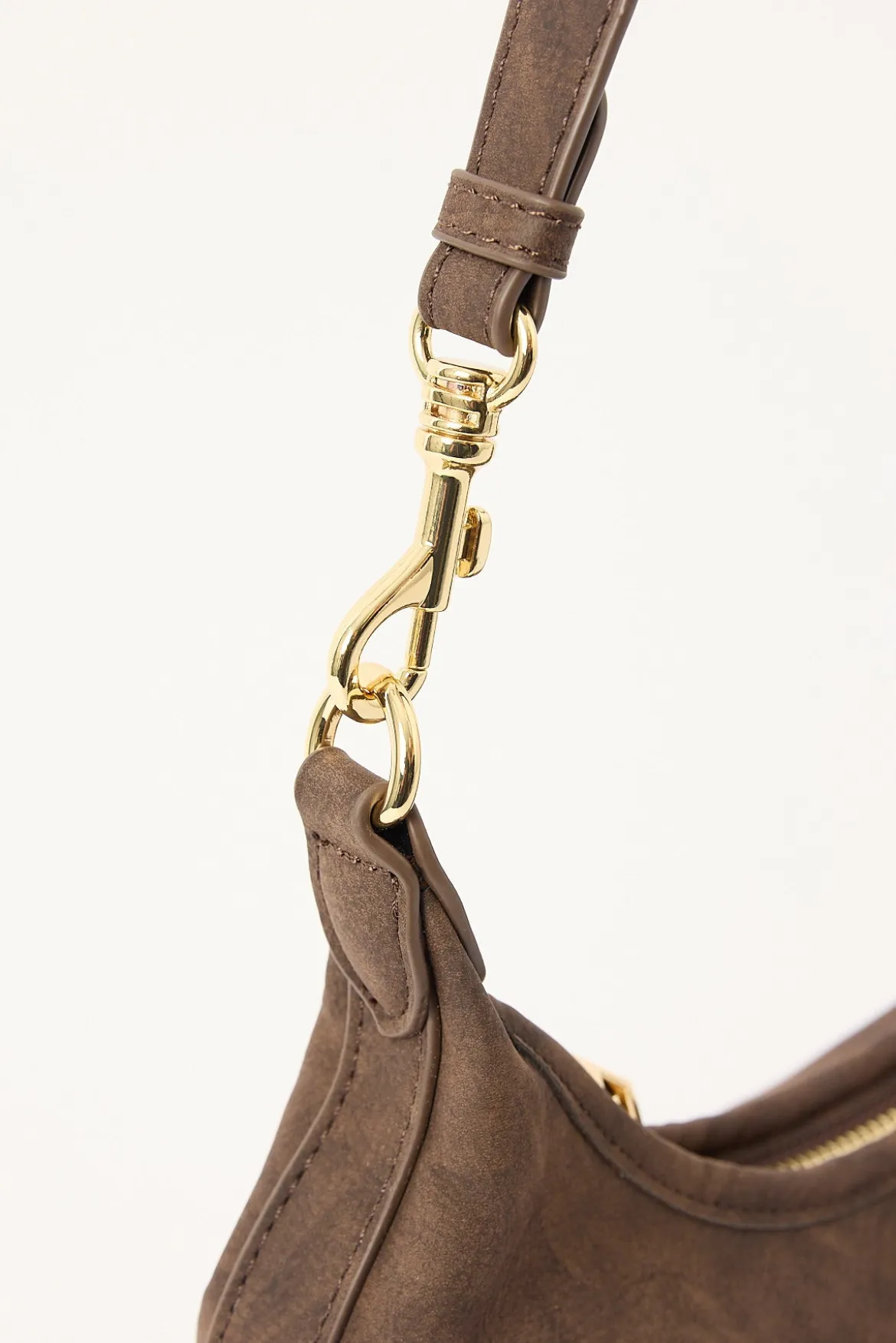 Peta + Jain Peach Shoulder Bag Choc Suede PU