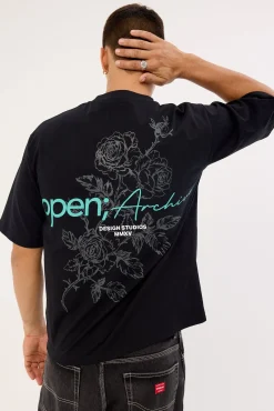 Petal Organic Boxy Tee Black