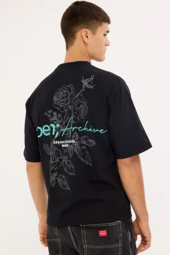 Petal Organic Boxy Tee Black