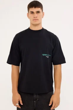 Petal Organic Boxy Tee Black