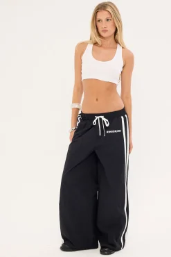 Phase Wide Leg Track Pant Black