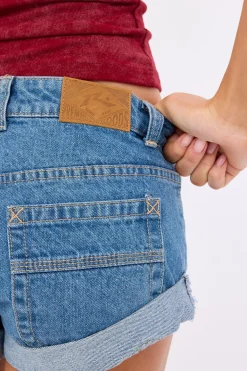 Pheonix Low Rise Denim Mini Short Middy Blue