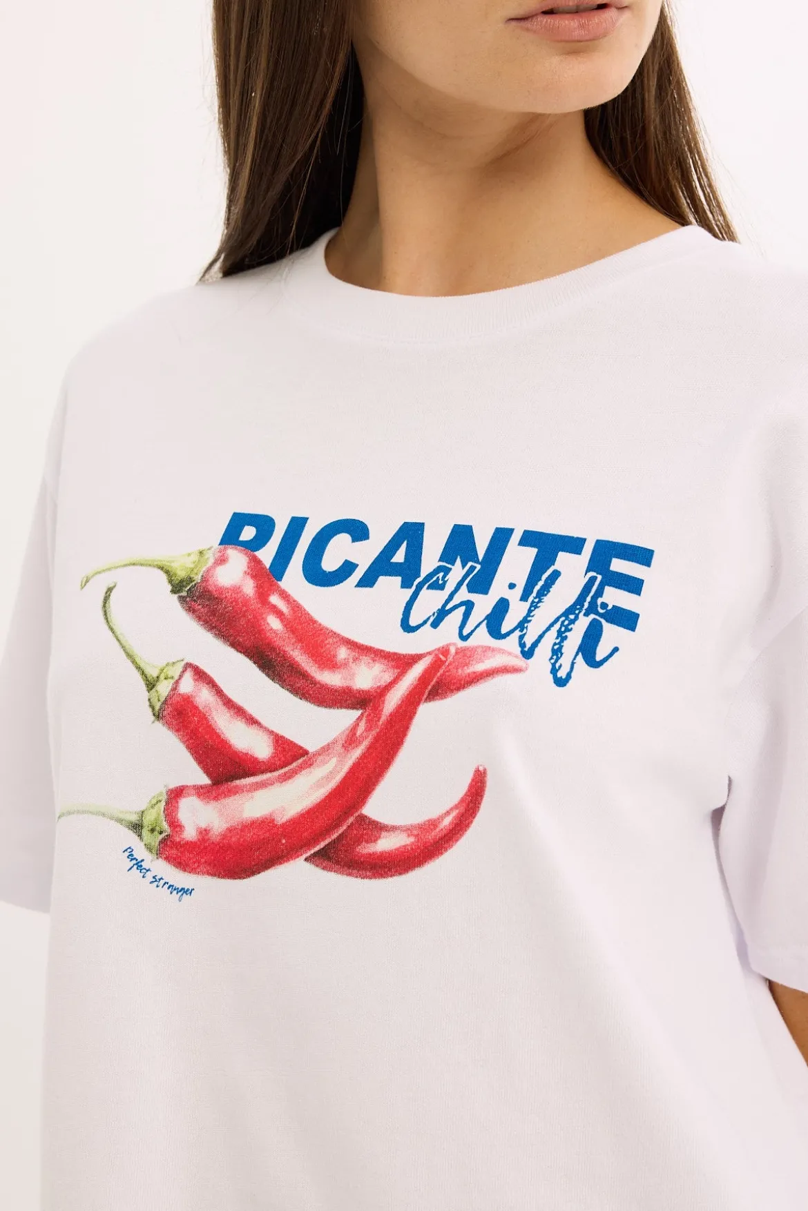 Picante Oversized Graphic Tee White