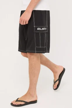 Pick Pocket Elastic Waist Boardshort Black