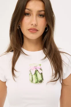 Pickles Ribbon Baby Tee White