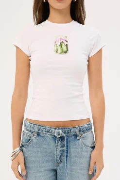 Pickles Ribbon Baby Tee White