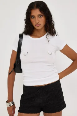 Pierced Tee White