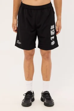 Pile Up Mesh Short Black
