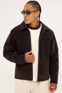 Pilot PU Suede Leather Jacket Brown