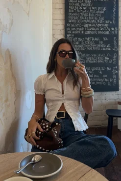 Piper Short Sleeve Blouse White